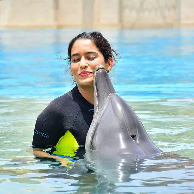 Neha Saxena with Dolphin