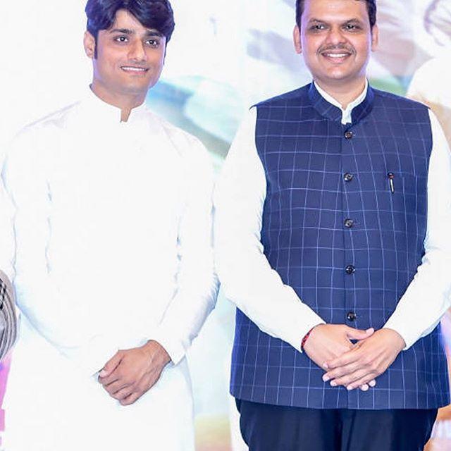 Sandip Singh With Former Maharashtra CM
