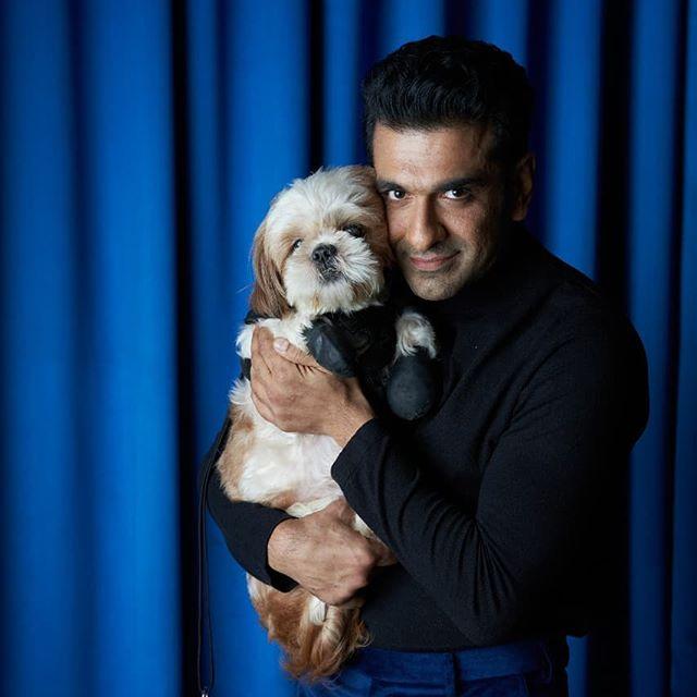 Eijaz Khan with Pet dog