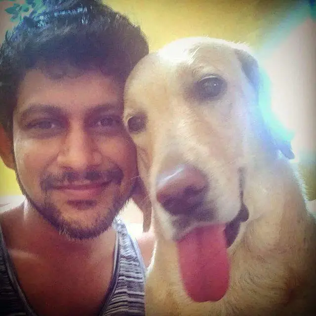 Som Shekar with his dog Kuttu